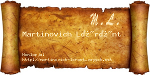 Martinovich Lóránt névjegykártya