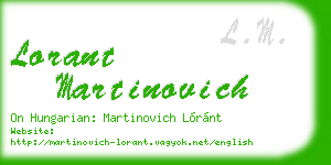 lorant martinovich business card