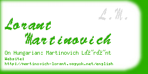 lorant martinovich business card